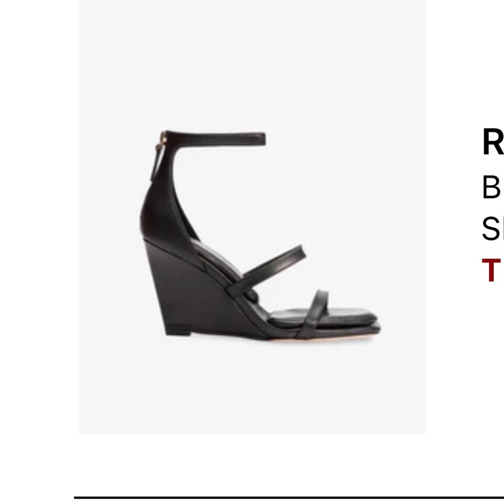 Tamara Mellon Black Wedge Sandals with Strappy Design- Unworn/Brand New in Box